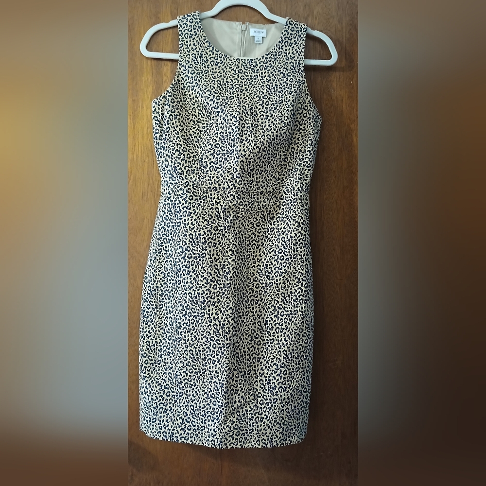 NWOT J Crew Leopard Print Sheath Dress Size 2